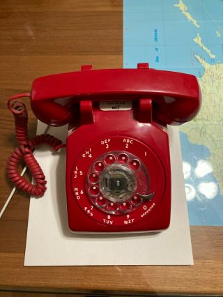 Vintage Stromberg Carlson Red Rotary Desk Top Telephone 500d M 683