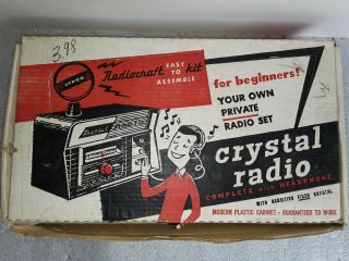 Vintage Radiocraft Crystal Radio Kit By Remco With Box & Instructions