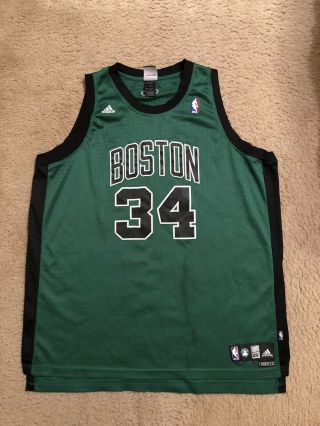 Vintage Boston Celtics Paul Pierce Adidas Nba Jersey Mens 2xl Black Green Y2k
