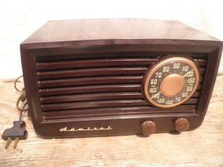 Vintage Admiral Model 69c108 Tube Radio Bakelite Brown - Or Restore