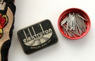 Vintage Elektroton Gramophone Needles In Tin Case " Special Pick - Up "