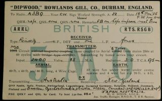 1925 Radio Qsl Card - 5mo - Durham,  England - Ham Radio