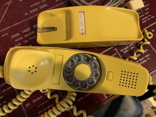 Vintage Western Electric Trimline Rotary Dial Phone Wall Desk Yellow 1970 