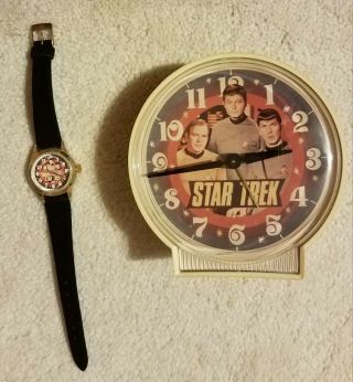 Star Trek The Series Vintage Alarm Clock And Watch - Both Non -
