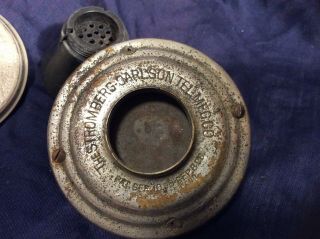 Antique Early Stromberg Carlson telephone transmitter parts,  1896 2