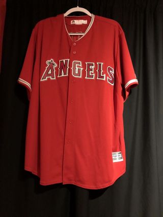 Mike Trout 27 Los Angeles Angels Of Anaheim Red Jersey Adult 2xl