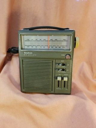 Vintage Bradford Portable Model 93864 Am/fm Radio 9 Transistor