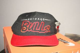 Vintage 90s Chicago Bulls Black Starter Nba Snapback Hat Cap 1990s Jordan Og