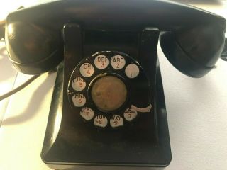 Vintage 1940’s Western Electric Company Black Bakelite Rotary Desk Phone