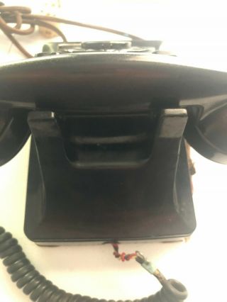 Vintage 1940’s Western Electric Company Black Bakelite Rotary Desk Phone 3