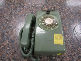 Vintage Bell Systems Western Electric 554bmp Rotary Phone Green Wall Mount