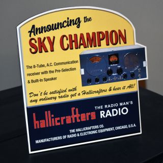 Hallicrafters S - 20r Sky Champion Radio Stand Up Ad Sign