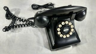 Crosley Phone Model 302 Vintage Rotary Look Style Classic Desk Phone Black Vgc