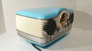 MEMOREX MTT3200 BLUE TURQUOISE AM/FM STEREO RADIO CD PLAYER 1950 ' s STYLE READ 3