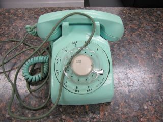 Vintage Stromberg Carlson Rotary Dial Desk Phone Green