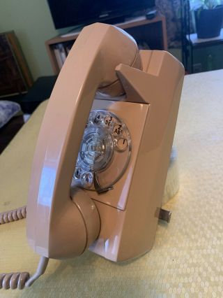 Vintage Gte Automatic Electric Rotary Wall Mount Telephone - Beige/tan Color
