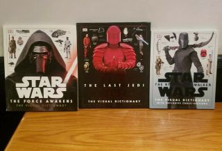 Star Wars Force Awakens,  Last Jedi,  Rise Of Skywalker Visual Dictionary Book Set