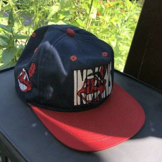Cleveland Indians Chief Wahoo Snapback Hat Cap Era 1 Apparel Logo Vintage