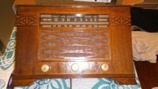 Vintage Ge General Electric Tube Radio J - 620 Tabletop Wooden Am