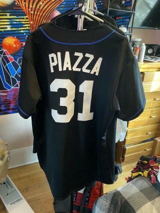 Vintage Majestic York Mets Mike Piazza Jersey 31 SizeLarge Black 2