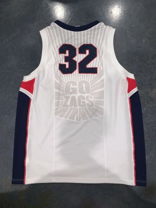 Nike Gonzaga Bulldogs basketball Jersey 32 Zach Collins men size 2XL White 2