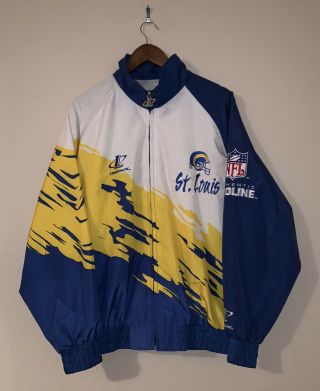 Vintage Logo Athletic Pro Line St.  Louis Rams Nfl Windbreaker Jacket Men’s M