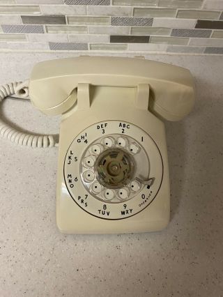 Vintage Itt Cream White Rotary Dial Desk Phone Telephone Stromberg Carlson 1983