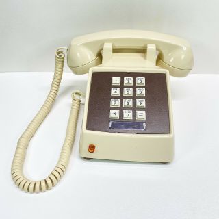 Vintage Comdial Push Button Desktop Landline Telephone W/ Corded Handset & Light