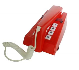 Steepletone Retro Vintage Style Push Button Trim Phone Corded Telephone,  Red