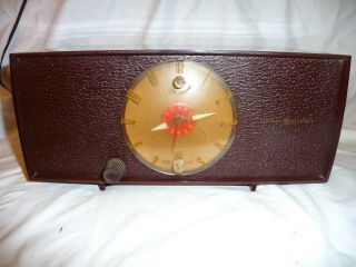 Antique General Electric Alarm Clock Tube Radio In Bakelite Case Model 560 Compl