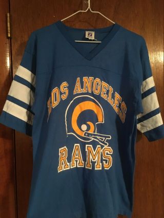 Vintage Los Angeles Rams Jersey Nfl Logo 7 Size L 1980’s