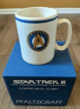 1993 Nib Star Trek Vi Pfaltzgraff Coffee Mug 53 - 805 The Undiscovered Country