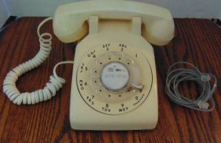 Vintage Bell System Rotary Dial Telephone,  Western Electric 500 Dm Cream Color