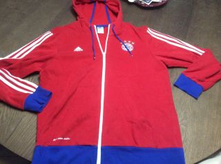 Bayern Munich Full Zip Hoodie Sweatshirt Germany Soccer Mens L Adidas Jersey