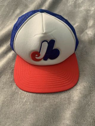 Vintage Montreal Expos Hat Red White And Blue Trucker Hat