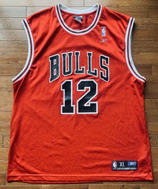 Vintage Kirk Hinrich Chicago Bulls 12 Reebok Nba Basketball Jersey