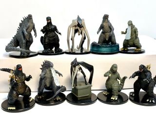 2014 Godzilla Neca Wizkids - Pre - Painted - Complete Set Of 10 Figures - 1.  75 " Tall