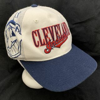 Vintage 90s Cleveland Indians Chief Wahoo Snapback Hat