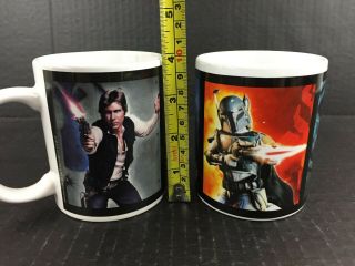 Star Wars Mug Set Of 2 Heroes Villains Luke Han Solo Boba Fett Stormtrooper Yoda