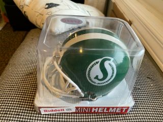 Saskatchewan Rough Riders Cfl Riddell Mini Helmet Canadian Football League 1
