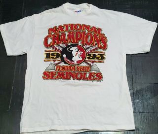 Vintage 1993 Florida State Seminoles Fsu National Champions Football Shirt Large