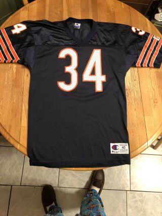 Vintage Chicago Bears Nfl Walter Payton 34 Jersey By Champion Usa Made Size 40