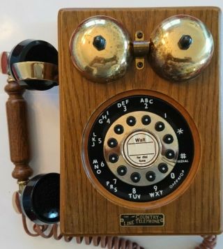 Vintage Wooden The Country Line Telephone Push Button Model Wp - 700 Tt System In