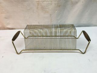Vintage 40 - Slot 33 /45 Rpm Album Record Holder Rack Stand Gold Tone Metal Wire