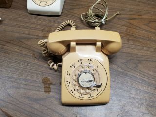 Vintage Beige Western Electric 500 Rotary Phone W/ Cord