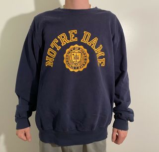 Vintage Champion University Of Notre Dame Crewneck Sweatshirt Size Xxl,  Irish