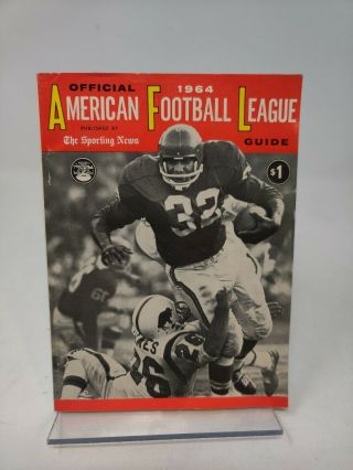 1964 Official The Sporting News American Football League Guide Very Good Shape