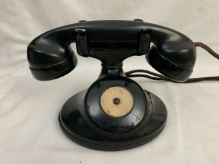 Vtg Western Electric Black Handle No Rotary Dial D1 Base Cradle Phone