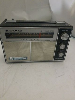 Vintage Ross Re - 1915 - N Fm - Afc/am/sw 13 Transistor Twin Speaker Radio Japan