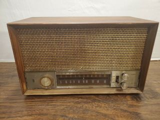 Vintage Zenith Am/fm Wood Cabinet Radio S - 58040 K731 Estate Find